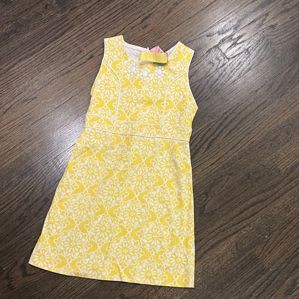 Yellow Floral Kids Dress size 7 - Picture 5 of 5